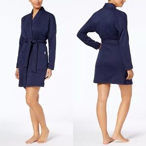 UGG Braelyn Lightweight Double-Knit Kimono-Style Robe Size Medium Navy